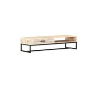 Table basse Blanc 117 x 50 x 30 cm Bois d'acacia solide