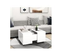 Vidaxl Table Basse Blanc 60x60x38 Cm Bois D'ingénierie Blanc