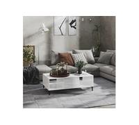 Vidaxl Table Basse Blanc Brillant 103,5x60x35 Cm Aggloméré Multicolore