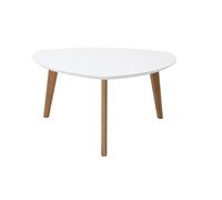 Table basse scandinave blanc et bois clair chêne L80 cm EKKA