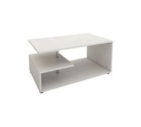 Table basse blanc moderne table d'appoint avec espace de rangement ML-DESIGN