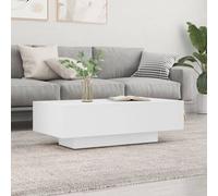 Table Basse Blanche 100x49,5x31 cm bois contreplaqué