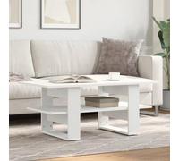 Table basse blanche 102 x 55 x 42 cm en bois - Table de salon moderne avec espace de rangement pour magazines, livres, articles de décoration, facile d'entretien, pour petites et grandes pièces