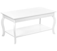 Beliani Table Basse Classique Blanche en MDF avec Etagère 101 x 55 cm pour Salon Hartford