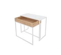 Table basse blanche avec Sto Der - Table d'appoint moderne pour petits appartements et salons, idéale pour les canapés et la décoration d'intérieur simple