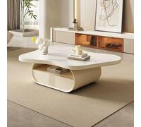 Table basse blanche crème Live Edge, table basse en forme de nuage, table centrale d'exposition minimaliste pour salon, table d'appoint basse pour s'asseoir sur le sol