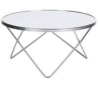 Table basse blanche et argentée MERIDIAN II
