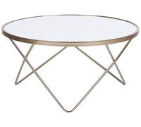 Table basse blanche et dorée MERIDIAN II