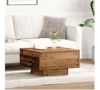 vidaXL Table basse Bois ancien 55x55x31 cm – Style campagne – Tiroir pratique