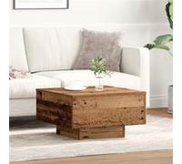 vidaXL Table basse Bois ancien 55x55x31 cm – Style campagne – Tiroir pratique
