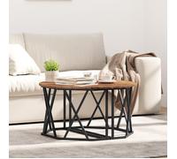 vidaXL Table basse Bois ancien 80x80 cm – Finition huilée – Style contemporain