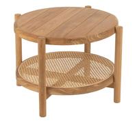 Table basse bois double plateau en teck Naturel 68x68x46 cm
