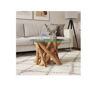 vidaXL Table basse Bois flottant de teck massif 60 cm