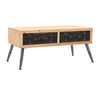 Table Basse Bois Massif De Sapin 115 X 55 X 50 Cm Marron