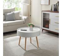 Table basse 'Bongard' avec couvercle amovible blanc