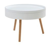 Table basse Bongard avec surface rainurée 45 x 60 cm blanc