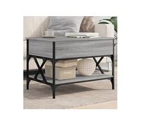 vidaXL Table Basse, Bout de Canapé avec Pieds Réglables, Table d'Appoint avec Rangement Salon Intérieur, Moderne, Sonoma Gris Bois d'Ingénierie et Métal Gris