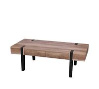 Table Basse Bram 2 Tiroirs - Bois, Noir Mat - Métal Et Bois - 120 X 55 X H 40cm