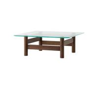 Audo Copenhagen Table basse Brasilia 100x100 cm Dark stained oak-clear glass