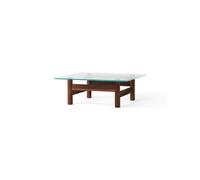 Audo Copenhagen Table basse Brasilia 100x100 cm Walnut-clear glass