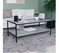 Table basse Brooklyn grise avec 1 étagère de rangement - Style industriel, meuble de salon