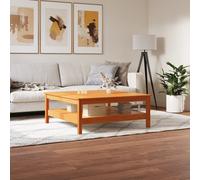 Table basse brun cire 100x100x40 cm pin massif