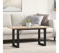 Table basse cadre en O 100x50x45,5 cm bois de pin massif acier