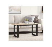 Table basse cadre en O 100x50x45 cm bois de pin massif et acier bois G