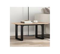 Table basse cadre en O 80x50x40 cm bois de pin massif et acier bois G