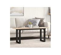 vidaXL Table basse Cadre en O 3282667 Bois de pin 110x40x45 cm Marron G