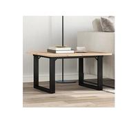 Vidaxl Table Basse Cadre En O 70x70x40 Cm Bois De Pin Massif Et Fonte Multicolore