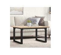 Vidaxl Table Basse Cadre En O 90x90x45,5cm Bois De Pin Massif Et Acier Multicolore