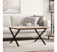 Vidaxl Table Basse Cadre En X 80x80x45 Cm Bois De Pin Massif Et Acier Multicolore