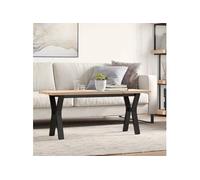 vidaXL Table Basse Cadre en Y, Table d'Appoint, Bout de Canapé, Meuble de Salon Salle de Séjour, 110x40x45,5 cm Bois de Pin 3282777 Marron G