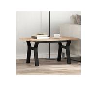 vidaXL Table basse Cadre en Y 80x50x40,5 cm Bois de pin massif et acier multicolore