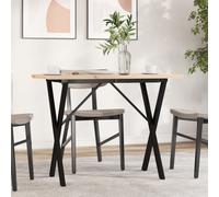 vidaXL Table à manger Cadre en O 100x50x75,5 cm bois pin massif acier multicolore