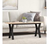 vidaXL Table basse Cadre en Y 110x40x45 cm Bois de pin massif et acier Multicolore