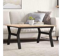 vidaXL Table basse d'appoint Cadre en Y 90x90x45 cm Bois de pin massif et acier Multicolore