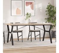 Table Basse Cadre en Y Table d'Appoint Salon Bois de Pin Massif et Acier vidaXL