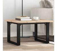 Vidaxl Table Basse Cadre En O 70x70x40,5cm Bois De Pin Massif Et Fonte Multicolore