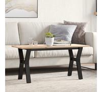 Table Basse Cadre en Y Table d'Appoint Salon Bois de Pin Massif et Acier vidaXL