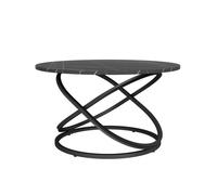 Vicco Table Basse Calgary, Noir/Marbre Noir, 79.5 x 62 cm avec Grande Surface de Travail