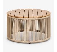 Table basse Calipso en fer et corde tressée Ø70 cm