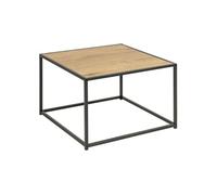 Toilinux - Table basse carré en MDF et métal - Beige et Noir - Sireine