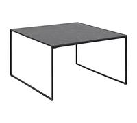Table basse carré en mélaminé et métal - L.80 cm x H. 48 cm - Noir