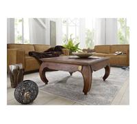 Table basse carrée 120x120cm - Bois massif d'acacia laqué - Inspiration Ethnique-Coloniale - OPIUM #624