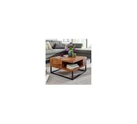 Table basse carrée 60x60x34,5 cm en bois de sheesham massif