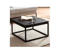 Table basse carrée 60x60x35 cm en manguier massif et fer noir