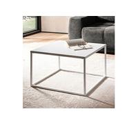 Table basse carrée 60x60x40 cm en acier blanc