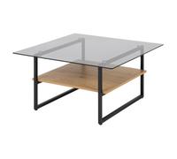 Selsey Hideko - Table Basse carrée - chêne/Noir - 80x80 cm